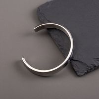 Basic C Shape 304 Stainless Steel Shiny Metallic Polishing Men's Cuff Bracelets main image 4