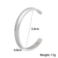 Basic C Shape 304 Stainless Steel Shiny Metallic Polishing Men's Cuff Bracelets main image 2