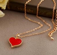 Fashion Heart Shape Alloy Enamel Women's Pendant Necklace 1 Piece sku image 3