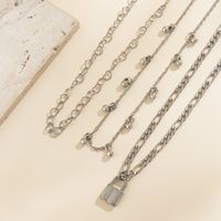 Großhandel Schmuck Einfacher Stil Sperren Legierung Eisen Kupfer Halskette Mit Anhänger main image 4