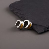 1 Pair Hip-Hop Geometric Epoxy 304 Stainless Steel Resin Earrings main image 4
