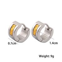 1 Pair Hip-Hop Geometric Epoxy 304 Stainless Steel Resin Earrings sku image 1