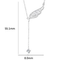 Casual Modern Style Wings Sterling Silver Polishing Plating Inlay Zircon Pendant Necklace main image 2