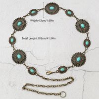 Ethnic Style Geometric Alloy Patchwork Turquoise Unisex Chain Belts sku image 6
