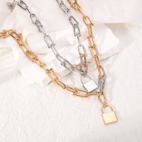 Simple Style Lock Alloy Unisex Pendant Necklace main image 4