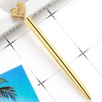 1 Piece Color Block Heart Shape School Daily Metal Simple Style Classic Style Ballpoint Pen sku image 2