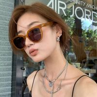 Vintage Style Solid Color Pc Square Clips Women's Sunglasses main image 1