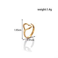 Simple Style Heart Shape Stainless Steel Plating 18k Gold Plated Rings Earrings sku image 1