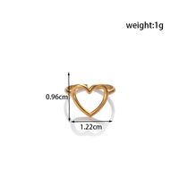 Simple Style Heart Shape Stainless Steel Plating 18k Gold Plated Rings Earrings sku image 2