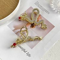 Women's Chinoiserie Dragon Alloy Inlay Rhinestones Pearl Hair Claws main image 5