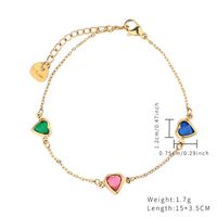 Casual Simple Style Classic Style Heart Shape Eye Flower Stainless Steel Titanium Steel Plating Inlay Resin Zircon Gold Plated Bracelets Earrings main image 2