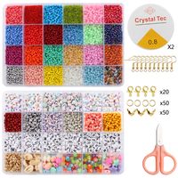 1 Set Plastic Glass Letter Star Solid Color Beads main image 1