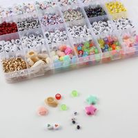 1 Set Plastic Glass Letter Star Solid Color Beads main image 5