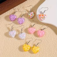 1 Pair Casual Heart Shape Resin Drop Earrings main image 3