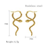 1 Pair Simple Style Snake Plating 304 Stainless Steel 18K Gold Plated Earrings main image 2