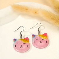 1 Pair Casual Cute Cat Resin Drop Earrings main image 4