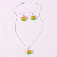 Casual Cute Orange Resin Women's Earrings Necklace main image 4
