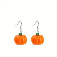 1 Pair Casual Cute Pumpkin Resin Drop Earrings main image 5