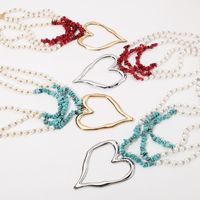 Casual Vacation Heart Shape Imitation Pearl Alloy Women's Layered Necklaces main image 4
