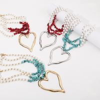 Casual Vacation Heart Shape Imitation Pearl Alloy Women's Layered Necklaces main image 5