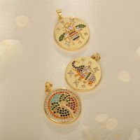 1 Piece Casual Coconut Tree Butterfly Elephant Copper Inlay Jewelry Accessories main image 8