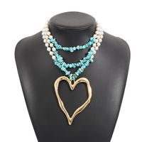 Casual Vacation Heart Shape Imitation Pearl Alloy Women's Layered Necklaces sku image 2
