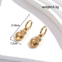Vintage Style French Style Simple Style Heart Shape Pineapple Stainless Steel Plating Inlay Zircon 18k Gold Plated Bracelets Earrings sku image 1