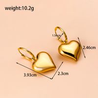 304 Stainless Steel 18K Gold Plated French Style Simple Style Classic Style Heart Shape Earrings Necklace main image 2