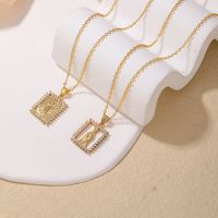 Wholesale Simple Style Human 304 Stainless Steel Copper Plating Inlay K Gold Plated Zircon Pendant Necklace main image 3
