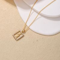 Wholesale Simple Style Human 304 Stainless Steel Copper Plating Inlay K Gold Plated Zircon Pendant Necklace main image 6