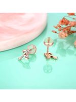 1 Pair Simple Style Letter Plating Inlay Copper Zircon 14k Gold Plated Ear Studs main image 1