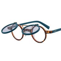 Hip-hop Cool Style Leopard Resin Round Frame Full Frame Optical Glasses sku image 1