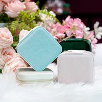 Simple Style Classic Style Solid Color Flannel Round Layered Jewelry Boxes main image 1