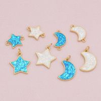 1 Piece Simple Style Star Moon Copper Pendant Jewelry Accessories main image 4