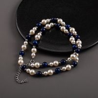 Elegant Glam Retro Color Block Stainless Steel Arylic Imitation Pearl Beaded Women's Necklace main image 6