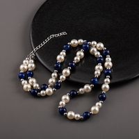 Elegant Glam Retro Color Block Stainless Steel Arylic Imitation Pearl Beaded Women's Necklace main image 4