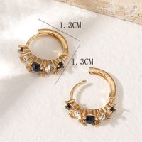 1 Pair Simple Style Geometric Copper Rhinestones Hoop Earrings main image 2