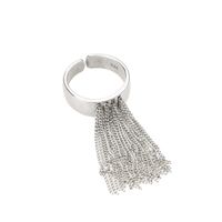 Simple Style Tassel Copper Plating Silver Plated Open Rings main image 5