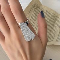 Simple Style Tassel Copper Plating Silver Plated Open Rings main image 2
