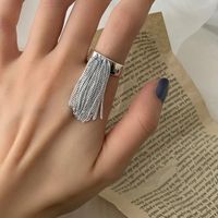 Simple Style Tassel Copper Plating Silver Plated Open Rings main image 3