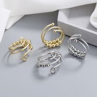 Simple Style Solid Color Circle Alloy Beaded Unisex Open Rings main image 1