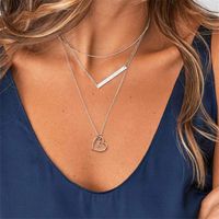 Elegant Letter Heart Shape Copper Plating Inlay Zircon 14k Gold Plated Pendant Necklace main image 8