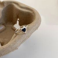 Süss Herzform Kupfer Überzug Versilbert Offener Ring sku image 1