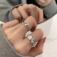 Simple Style Heart Shape Copper Plating Silver Plated Rings main image 2