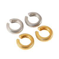 1 Pair Sexy Shiny Animal Snakeskin Plating 304 Stainless Steel 18K Gold Plated Ear Cuffs main image 3