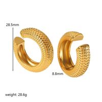 1 Pair Sexy Shiny Animal Snakeskin Plating 304 Stainless Steel 18K Gold Plated Ear Cuffs sku image 2