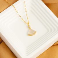 Stainless Steel 18K Gold Plated Sweet Streetwear Plating Inlay Bow Knot Pearl Zircon Pendant Necklace sku image 7