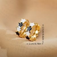 1 Pair Sweet Star Enamel Copper Earrings main image 2