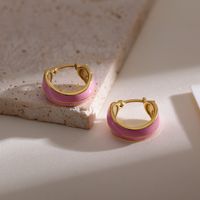1 Paar Elegant Glam Luxuriös Einfarbig Emaille Rostfreier Stahl Ohrringe main image 4