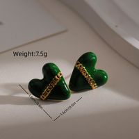 1 Pair Simple Style Heart Shape Plating Stainless Steel 18K Gold Plated Ear Studs main image 6